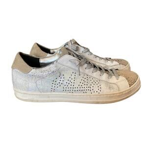P448 John Sneaker Iridescent White Low Top Sneaker size 38 size 8